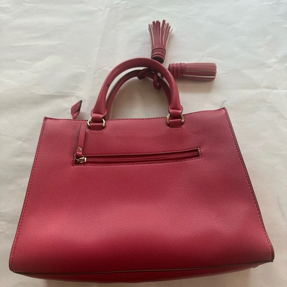 Anne Klein Pink Satchel with Gold-Tone Hardware
